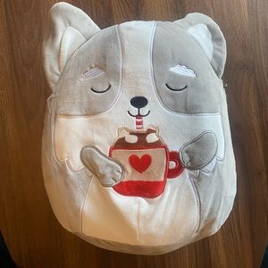 Squishmallow Casmir 12” Husky Terrier Dog w/ Valentines Mug